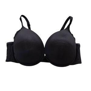 Cacique Padded Underwire Plunge Bra Size 46DD Black